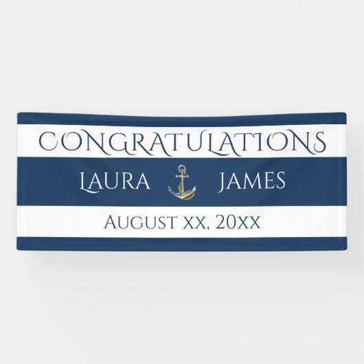 いかり航海のウェディングレセプションおめでとう 横断幕 (横)