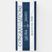 いかり航海のウェディングレセプションおめでとう 横断幕 (縦)