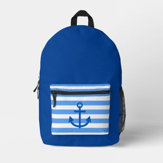 いかり航海のエステティック深いブルー プリントバックパック (正面)