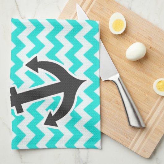 いかり航海のオンアクアカラーシェブロン キッチンタオル (四つ折り)