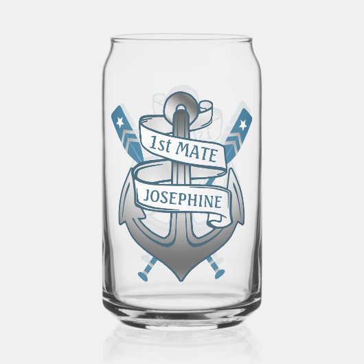 いかり航海のオール1番目のメイトパーソナライズされた名 ガラス缶 (正面)