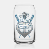 いかり航海のオール1番目のメイトパーソナライズされた名 ガラス缶 (裏面)