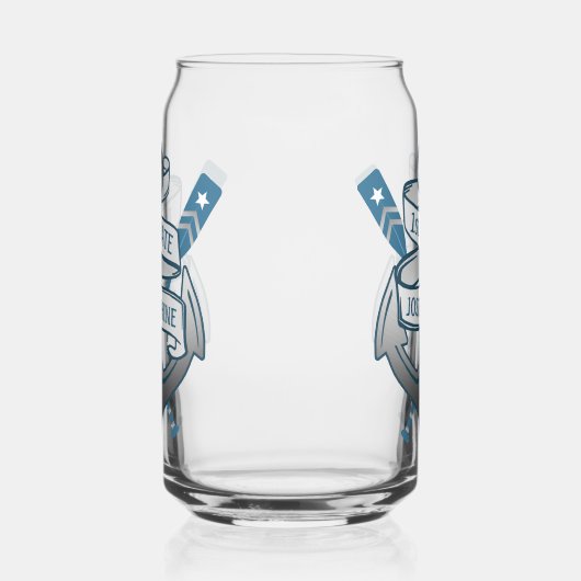 いかり航海のオール1番目のメイトパーソナライズされた名 ガラス缶 (左)