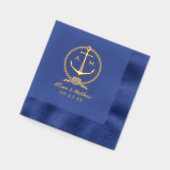 いかり航海のカスタムウェディングモノグラム 箔ナプキン (左)