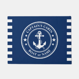 いかり航海のキャプテンキャビン船名海軍 ドアマット