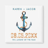 いかり航海のクルーズシップ結婚式の引き出物磁石 マグネット (正面)