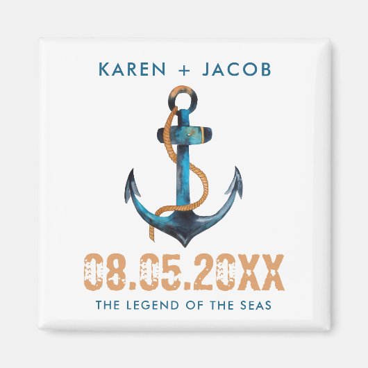 いかり航海のクルーズシップ結婚式の引き出物磁石 マグネット (正面)