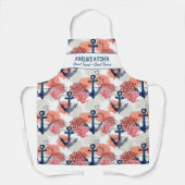 いかり航海のコーストシーコーラルカスタムシェフネーム エプロン (正面)