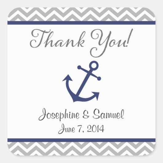 いかり航海のサンキューステッカー スクエアシール (正面)