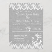 いかり航海のシェブロンビーチ結婚式 招待状 (正面/裏面)