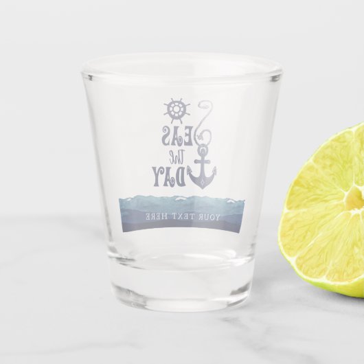 いかり航海のシーズザデイパーソナライズされた ショットグラス (裏面)