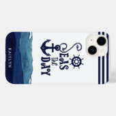 いかり航海のシーズザデイ水彩波ネイビー Case-Mate iPhoneケース (裏面 (横))