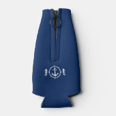 いかり航海のシーホースあなたの名前またはボート海軍 ボトルクーラー (裏面)