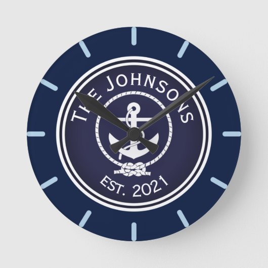 いかり航海のシール   ラウンド壁時計 (正面)