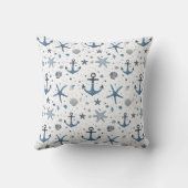 いかり航海のスターフィッシュブルーホワイト装飾用クッション クッション (裏面)