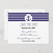 いかり航海のストライプのポストカード日付の保存 案内ポストカード (正面/裏面)