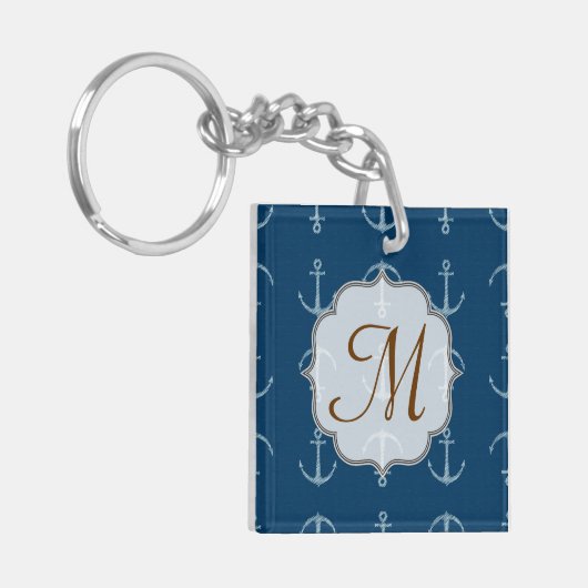 いかり航海のセイルセーリングボートオーキーチェーン キーホルダー (正面左)