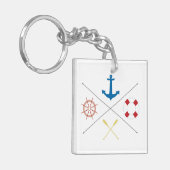 いかり航海のセイルセーリングボートオーキーチェーン キーホルダー (正面左)