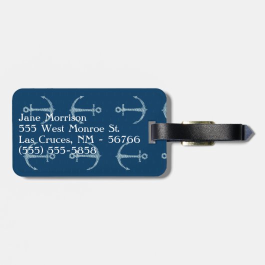 いかり航海のセイルセーリングボートオーラゲッジタグ ラゲッジタグ (裏面横)