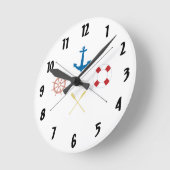 いかり航海のセイルセーリングボート鉱石ウォールクロック ラウンド壁時計 (傾斜)