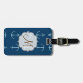 いかり航海のセイルセーリングモノグラムラゲージタグ ラゲッジタグ (正面横)