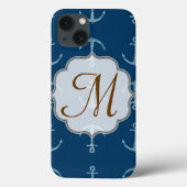 いかり航海のセイルセーリングモノグラムIPADケース Case-Mate iPhoneケース (裏面)