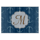 いかり航海のセイルモノグラムガラス切断板 カッティングボード (正面)