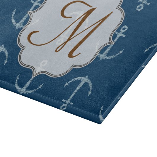 いかり航海のセイルモノグラムガラス切断板 カッティングボード (角)