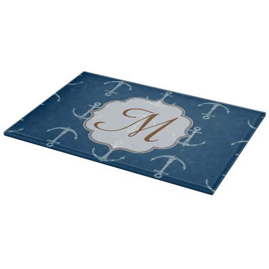 いかり航海のセイルモノグラムガラス切断板 カッティングボード (角)