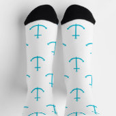 いかり航海のターコイズパターン ソックス (上部)