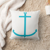 いかり航海のターコイズブルー クッション (ブランケット)