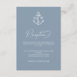 いかり航海のダスティブルーウェディングレセプション エンクロージャーカード