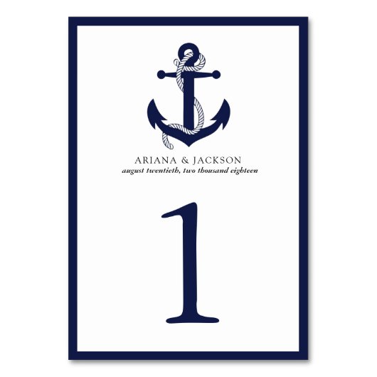 いかり航海のテーブルカード テーブルナンバー (正面)