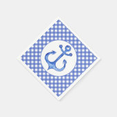 いかり航海のテーマ – ネイビープレイド紙ナプキンズ スタンダードカクテルナプキン (角)