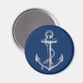 いかり航海のデコール磁石ギフトネイビーブルーホワイト マグネット (正面/裏面)