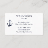 いかり航海のネイビーブルーセーラー 名刺 (裏面)