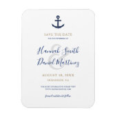 いかり航海のネイビーボートウェディング日付を保存 マグネット (縦)