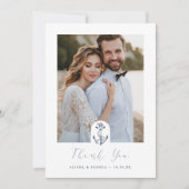 いかり航海のネイビー&ホワイト写真ありがとう サンキューカード (正面)