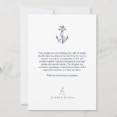 いかり航海のネイビー&ホワイト写真ありがとう サンキューカード (裏面)