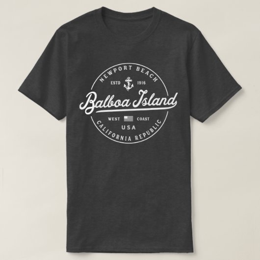 いかり航海のバルボアアイランドカリフォルニアトラベルヴァ Tシャツ (デザイン正面)
