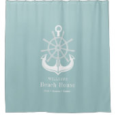 いかり航海のビーチハウスファミリー名 シャワーカーテン (正面)