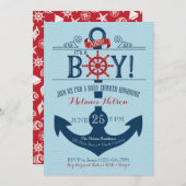 いかり航海のビーチベビーシャワー招待状 招待状 (正面/裏面)