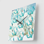 いかり航海のビーチ海シーサイドコーストテーマ スクエア壁時計 (傾斜)