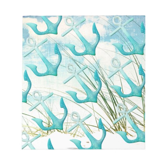 いかり航海のビーチ海シーサイドコーストテーマ ノートパッド (正面)