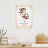 いかり航海のビーチ結婚式ウェルカムサイン ポスター (キッチン)