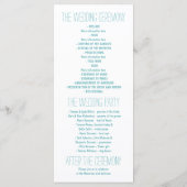 いかり航海のビーチ結婚式 プログラム (裏面)