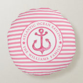 いかり航海のピンストライプのク枕 ラウンドクッション (裏面)