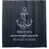 いかり航海のファミリーネームビーチまたはレイクハウス シャワーカーテン (正面)