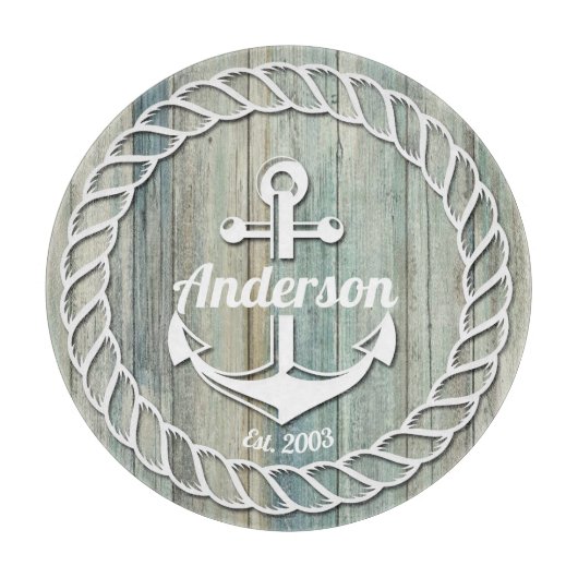 いかり航海のファミリーネームビーチハウスサマー カッティングボード (正面)