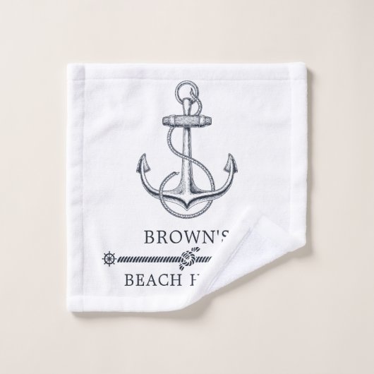 いかり航海のファミリーネームビーチレイクハウス バスタオルセット (ウォッシュタオル)